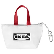 IKEA環保購物袋造型-迷你耳機悠遊卡鑰匙圈小包 (平行輸入商品) 紅白