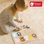 【德國 classic world 客來喜經典木玩】可愛動物數字板《40064》