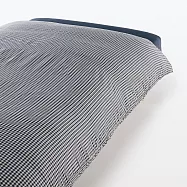 【MUJI 無印良品】再生聚酯速乾被套/D /雙人/深藍格紋