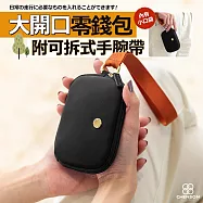 CHENSON 不規則橢圓形 手掛式 零錢包 (附手腕帶) (W24229-3) 黑