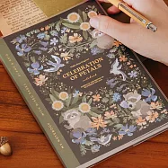 【wwiinngg】精緻燙金線裝筆記本(空白+方格)-青夜浣熊