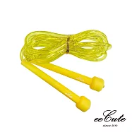 【eeCute】酷壹壹透明實心跳繩(國小專用)(藍/黃兩色可選) 黃色