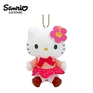 【日本正版授權】凱蒂貓 學院風系列 玩偶吊飾 吊飾 娃娃/絨毛玩偶 Hello Kitty - 粉衣紅裙款