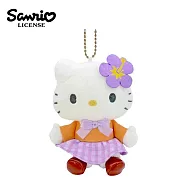 【日本正版授權】凱蒂貓 學院風系列 玩偶吊飾 吊飾 娃娃/絨毛玩偶 Hello Kitty - 橘衣紫裙款