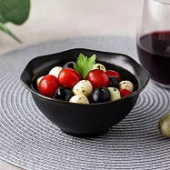 【日本Minoru】Bell高雅花形 陶瓷小缽180ml ‧ 窯黑