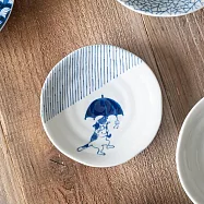 【日本Yamani】美濃燒|貓咪文樣 陶瓷小碟13cm ‧ 十草