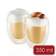 《Luigi Ferrero》歐洲 Coffeina雙層玻璃杯2入(350ml) | 水杯 茶杯 咖啡杯