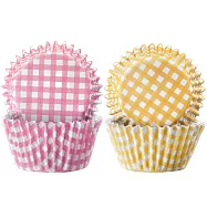 《ibili》Sweet蛋糕紙模100入(粉黃格紋) | 點心烤模