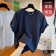 【Jilli~ko】褶皺感百搭寬鬆短袖T恤 J12210 FREE 黑色
