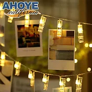 【AHOYE】2段調光LED照片夾子燈 3米20燈-電池款 (燈串 裝飾燈 照片牆燈)
