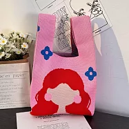 【素包包】日系幾何套結針織手挽隨行包(52025) _女生x粉色