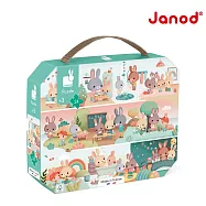 【法國Janod】厚片拼圖-小兔子的一天 24pcs
