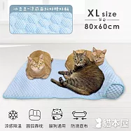 貓本屋 冰豆豆涼感 靠枕寵物睡墊 XL號(80x60cm)粉藍