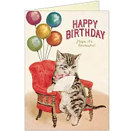 美國 Cavallini & Co. Greeting Cards 卡片/生日卡 _貓貓與氣球