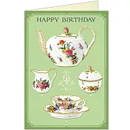 美國 Cavallini & Co. Greeting Cards 卡片/生日卡 _復古茶具