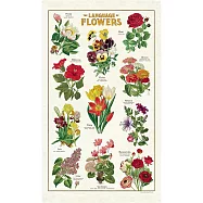 美國 Cavallini 純棉布面茶巾桌巾 花語