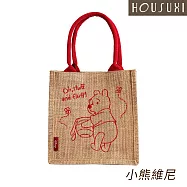 【HOUSUXI舒希】迪士尼系列-刺繡麻布袋-A3(5款任選) 小熊維尼