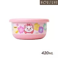 【HOUSUXI舒希】迪士尼系列-不鏽鋼雙層隔熱碗420ml-A3 瑪麗貓