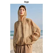 ltyp旅途原品 「輕氧」清透寬鬆休閒運動風薄款防曬連帽外套女 M L M 琥珀棕