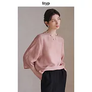ltyp旅途原品 100%桑蠶絲襯衫高級寬鬆襯衣上衣女夏季中式真絲小衫 M L M 髒染粉