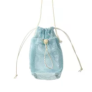 【日本Mark&rsquo;s】Mesh 隨身側背網狀束口收納袋 ‧ 冰淇淋汽水(淺藍)