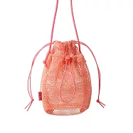 【日本Mark&rsquo;s】Mesh 隨身側背網狀束口收納袋 ‧ 血橙(橘)