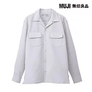 【MUJI 無印良品】男透氣彈性泡泡紗襯衫式外套 M 淺灰