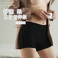 【唯蜜色】(3件/入)中低腰安全褲收腹透氣平角褲冰絲無痕防走光打底褲@Z75 L 黑色