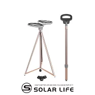 Solar Life 索樂生活 座椅手杖.折疊柺杖椅 柺杖凳 老人手杖 摺疊步行凳 柺杖椅凳 金