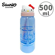 【正版授權】台北捷運 x 三麗鷗 翻蓋水壺 500ml 吸管水壺 附提繩 50周年紀念 大耳狗/美樂蒂/凱蒂貓/酷企鵝/布丁狗
