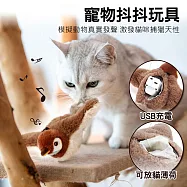 【美好家 Mehome】寵物抖抖玩具 電動發聲逗貓鳥 抖抖麻雀