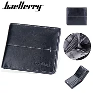 【Baellerry 佰利瑞】6卡雙開暗格長拉鏈零錢男用短夾(D3242)_19075 _黑色x橫款