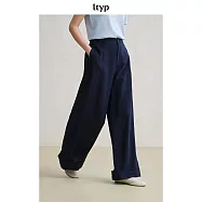 ltyp旅途原品 皺感肌理亞麻拖地闊腿「流浪褲」極簡慵懶鬆弛長褲 M L M 星空藍