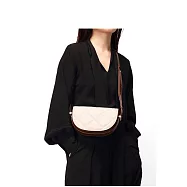 O-ni O-ni全新品精選優質頭層牛皮百搭精緻工藝歐式風格雙色馬鞍包(品質保證)(bag-6108) 巧克力配米白色