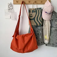 【素包包】側背包 慵懶感度假風雙肩帶大容量單色斜背跨肩(05075) _橘色