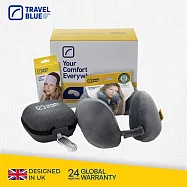 【Travel Blue 藍旅】極致禮盒組(內含寧靜頸枕、頸枕收納盒 、豪華眼罩) 灰色