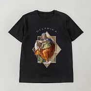 翡冷翠文創名畫藝術短Tee|米開朗基羅《德爾斐女先知》(S-XL) L 黑