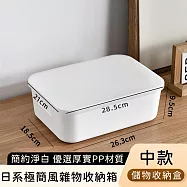 【好拾選物】日系極簡風雜物收納箱/簡約淨白儲物收納盒 -中款
