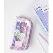 Table Talk 韓國閃亮透明萬用筆袋 薰紫