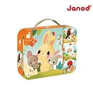 【法國Janod】4合1拼圖-動物寶寶