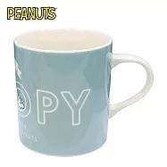 【日本正版授權】史努比 陶瓷 馬克杯 340ml 咖啡杯 Snoopy/PEANUTS - 藍色款