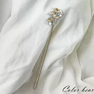 【卡樂熊】鎏光錦瑟系列.古風金屬造型髮簪/盤髮器- 銀色牽牛花