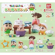 【日本正版授權】全套5款 蠟筆小新 料理公仔 扭蛋/轉蛋 808845 野原新之助/小葵/美冴/小白/肥嘟嘟左衛門