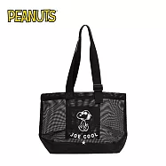 【日本正版授權】史努比 網狀 托特包 肩背包/手提袋 Snoopy/PEANUTS - 黑色款