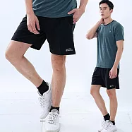 【遊遍天下】MIT男款抗UV防潑水運動短褲(GP1018) M 黑色