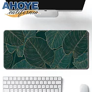 【AHOYE】加厚防滑超大滑鼠墊 1入組 90X40CM (桌墊 防滑墊 電腦墊 鍵盤墊) 綠葉款