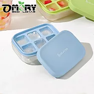 【OMORY】MINI 6格下壓式製冰盒(附座)- 藍色