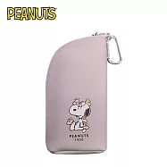 【日本正版授權】史努比 皮質 眼鏡收納袋 可掛包包 隨身眼鏡袋/眼鏡收納 Snoopy/PEANUTS - A款