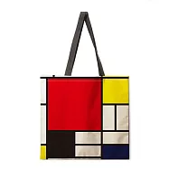 【素包包】購物袋 大容量紅黃藍格子方形購物托特肩背袋(01035) _圖4