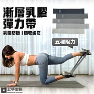 【上手家居】漸層乳膠彈力帶(彈力繩/拉力帶/阻力帶/瑜珈彈力帶) 漸層灰
